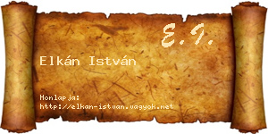 Elkán István névjegykártya